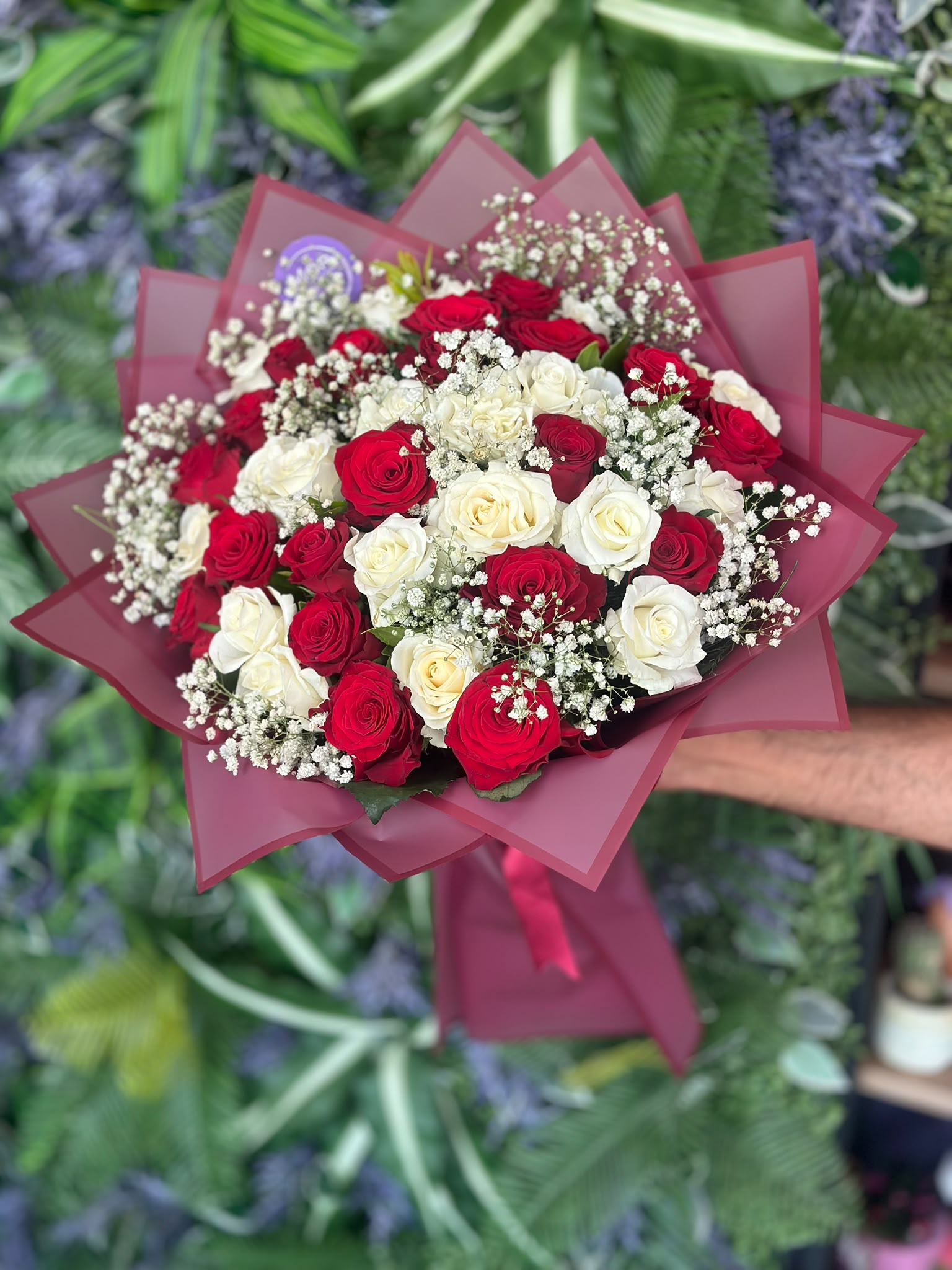 K�rm�z� Beyaz G�l Buketi